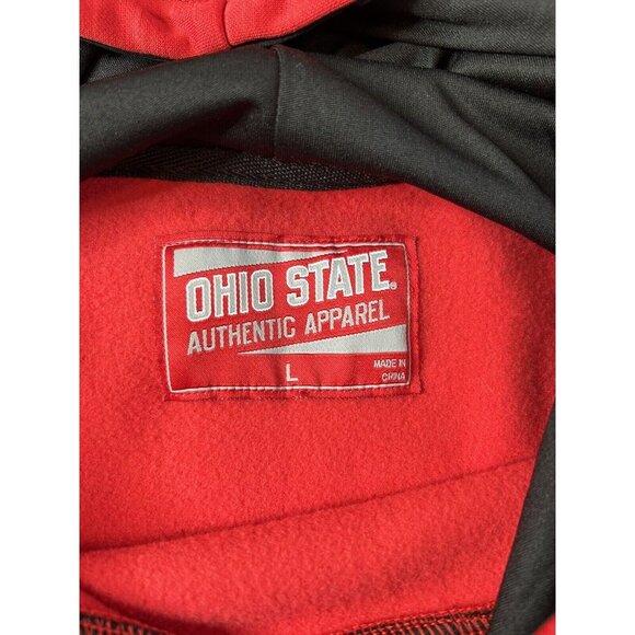 Ohio State Hoodie Mens Sz L OSU Buckeyes Red Varsity Authentic Apparel Fleece - Picture 5 of 8